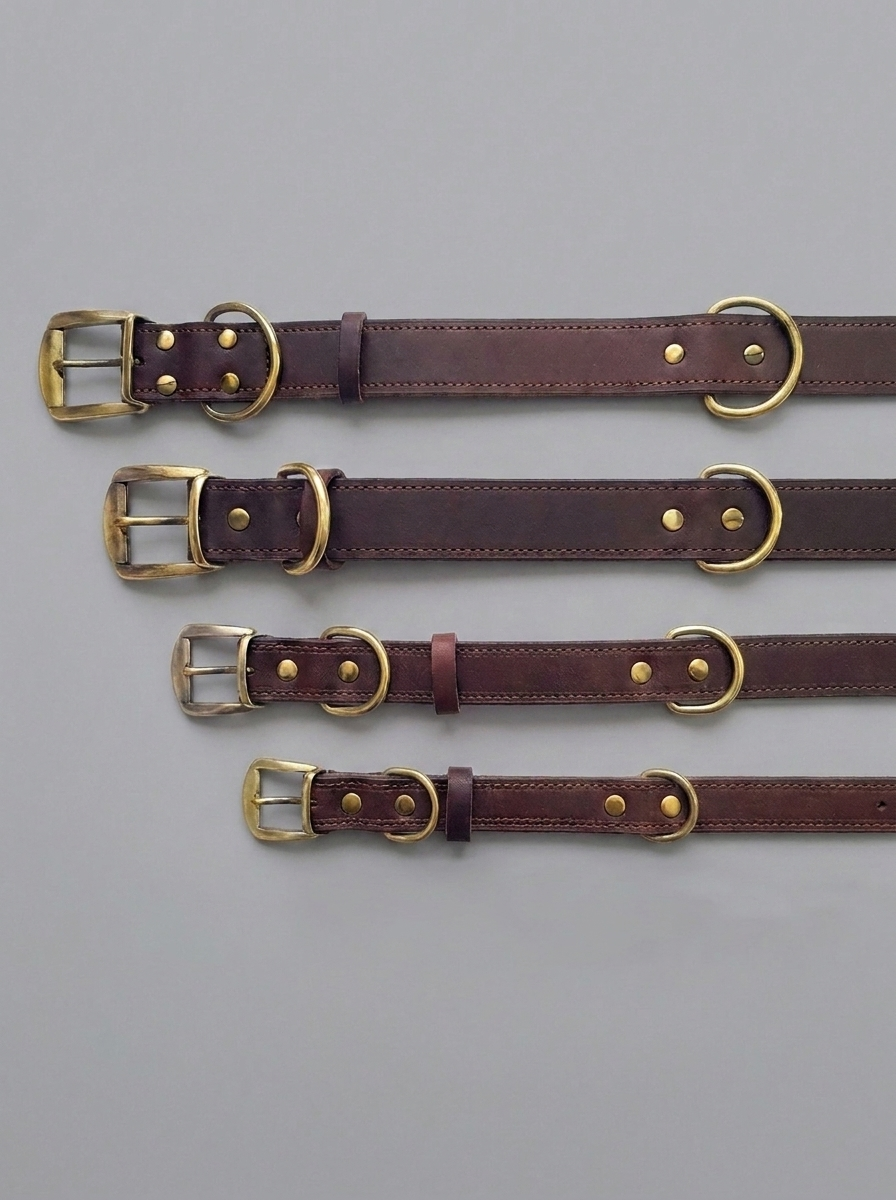 Braunes  Premium Lederhalsband